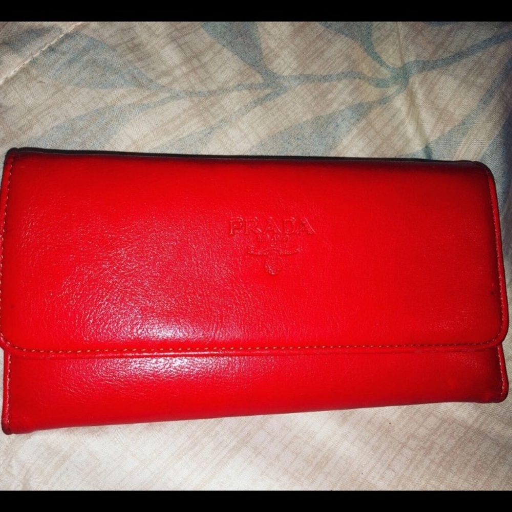 Vintage Red Prada Wallet